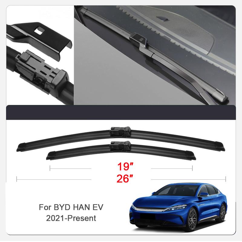 2PCS Car Blade Windshield Wiper Windshield For BYD ATTO YUAN PLUS CHAZOR KING DOLPHIN HAN SEAGULL MINI SEAL SEALION 7 SHARK SONG