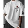 Men's Gothic Streetwear T-Shirt Los Angeles LA & Red Rose Graphic 3d Print Summer Crew Neck Short Sleeve Polyester Tees Tops