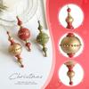 Christmas Tree Ball Ornament Gourd Shaped Bauble with Hook Rope Shiny Xmas Hanging Decoration for