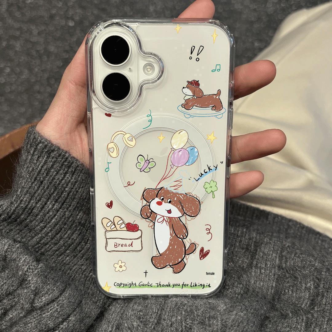 

Balloon Puppy Magnetic Acrylic Case for Apple iPhone 15 Pro Max, 16 Pro, 13, 12 & 11 Apple 15
