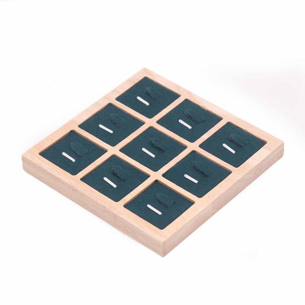 9 Grids Wooden Jewelry Show Props Ring Holder Case Wedding Ring Box Earrings Rings Organizer  Women