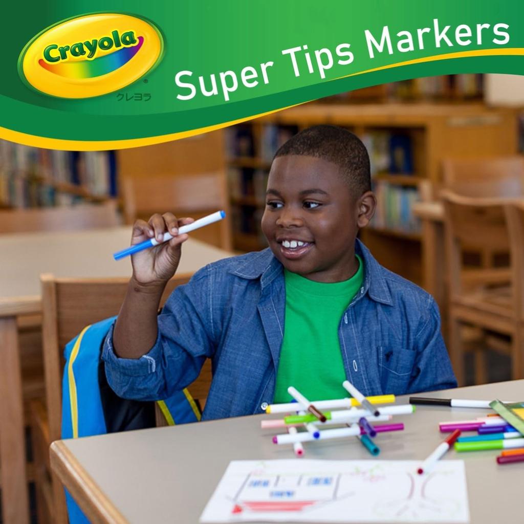 Crayola Marker 50 Super Tips Authentic 585050 Water-Removable Pens, Colors, Series, Product,