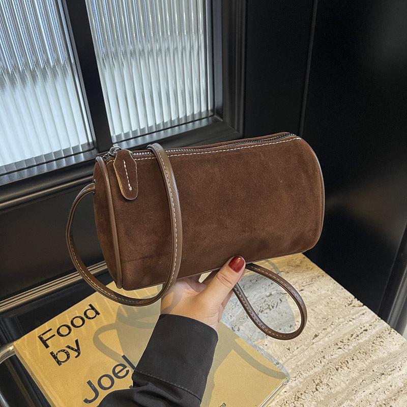 This Year's Popular Niche Cylindrical Bag Women's  New Retro Simple Bag Shoulder Messenger Bag