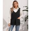 Women's Autumn and Winter Double Pocket Patchwork V-Neck Casual Sweater Vest