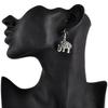 Damen Retro Tibetisches Silber Türkis Elefanten Ohrringe Schmuck