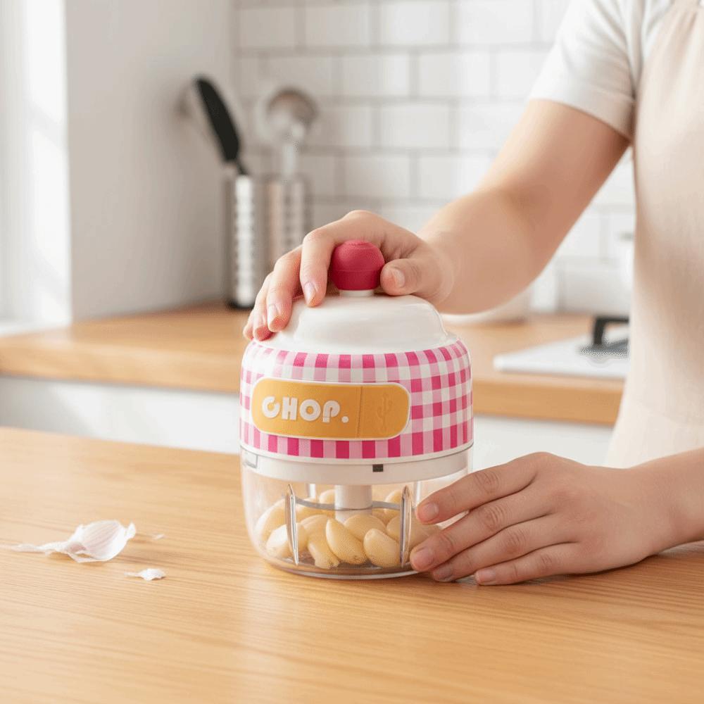 Detachable Electric Garlic Chopper Multifunctional Handheld Garlic Crusher Food Preparation