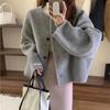 Women's Loose Korean Style Wool Coat - Winter 2024 Round Neck Overcoat