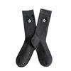 Dui Dui Socks Women's Spring Five-pointed Star Embroidered Mid-calf Socks Pull A Long Calf Sock