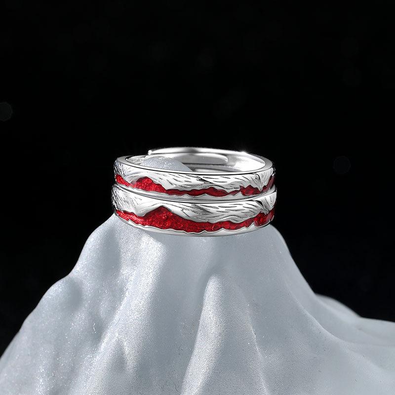 Love Ring Light Luxury Niche Design Couple Ring Opening Irregular Hand Jewelry