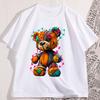 Tattered Teddy Bear T Shirt Printed Cotton Graphic T Shirts Cool Streetwear Men Women Tshirt Loose Round Neck Breathable Tops
