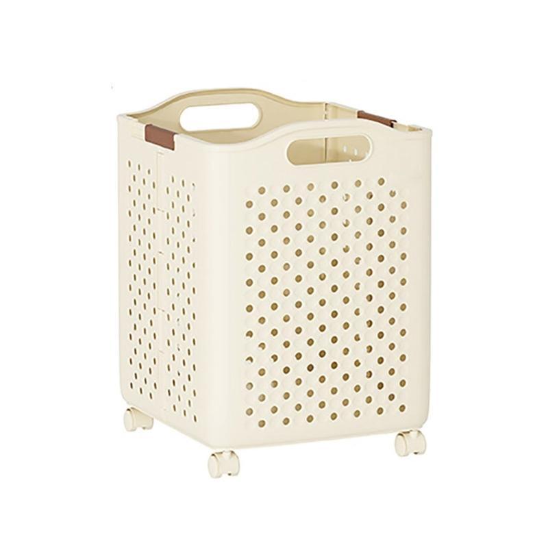 Multiple Sized Laundry Basket With Brakes On Sturdy PP Materials Portable for Space Saving and Easy Transport