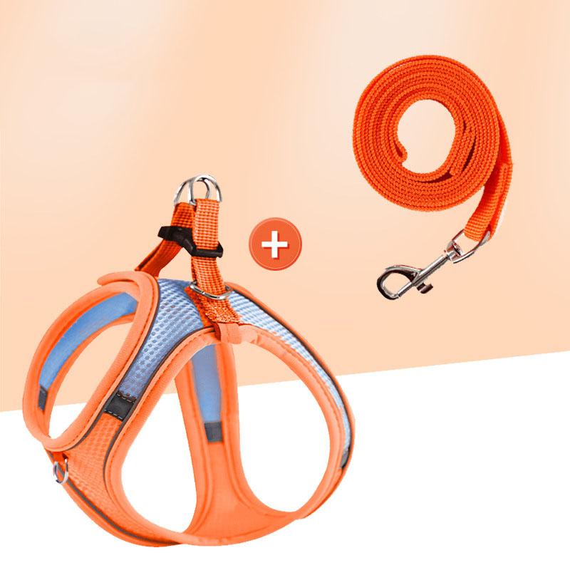 New Pet Dog Harness Outdoor Reflective Breathable Dog Traction Rope Durable Adjustable Walking Harness for Small Medium Pets