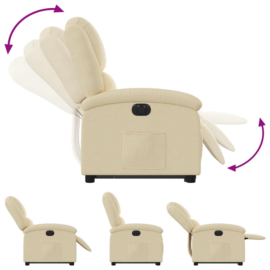 Vidaxl Aufstehsessel Massagesessel, Elektrisch, Verstellbar, Cremefarben