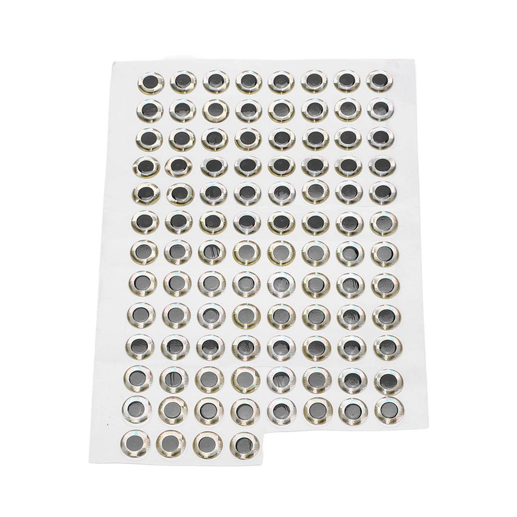 100pcs 10mm Artificial Fishing Eyes Fish Eyes Sticker Fishing Accessories Tackle Fishing Lure EyesSilver