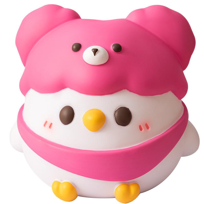 Creative Cartoon Little Parrot Glue-elastic Piggy Bank Can Be Stored and Withdrawn Large Capacity Anti-fall Piggy Bank Children's Toy Doll