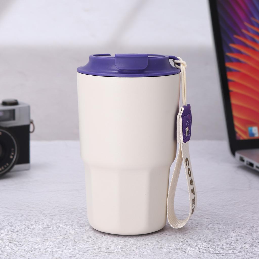 New High Appearance Level Octagon Coffee Cup Stainless Steel Double-layer Vacuum Insulated Cup Outdoor Portable Accompanying Cup