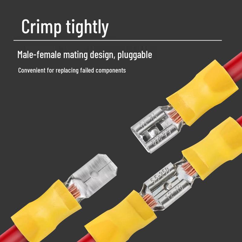 Brass Cold-Pressed FDD Female Pre-Insulated Terminal Insert Spring Wiring Connector with Copper Lugs