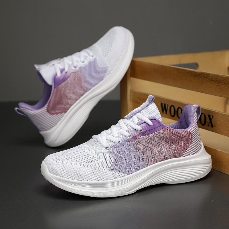 New shoes breathable sneakers fly-woven soft-soled casual shoes lightweight mesh running shoes