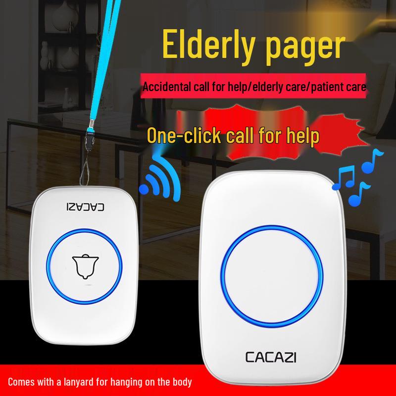 Wireless Emergency Call Bell for Seniors - Long-Distance One-Button Safety Alert System