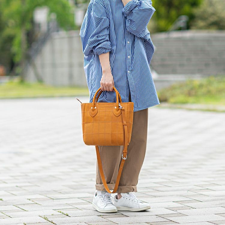 Official Shoulder Bag Vertical Genuine Leather Tote Bag Mini Bag Bag Leather DPC252S Navy [Tryon] Men's Women's