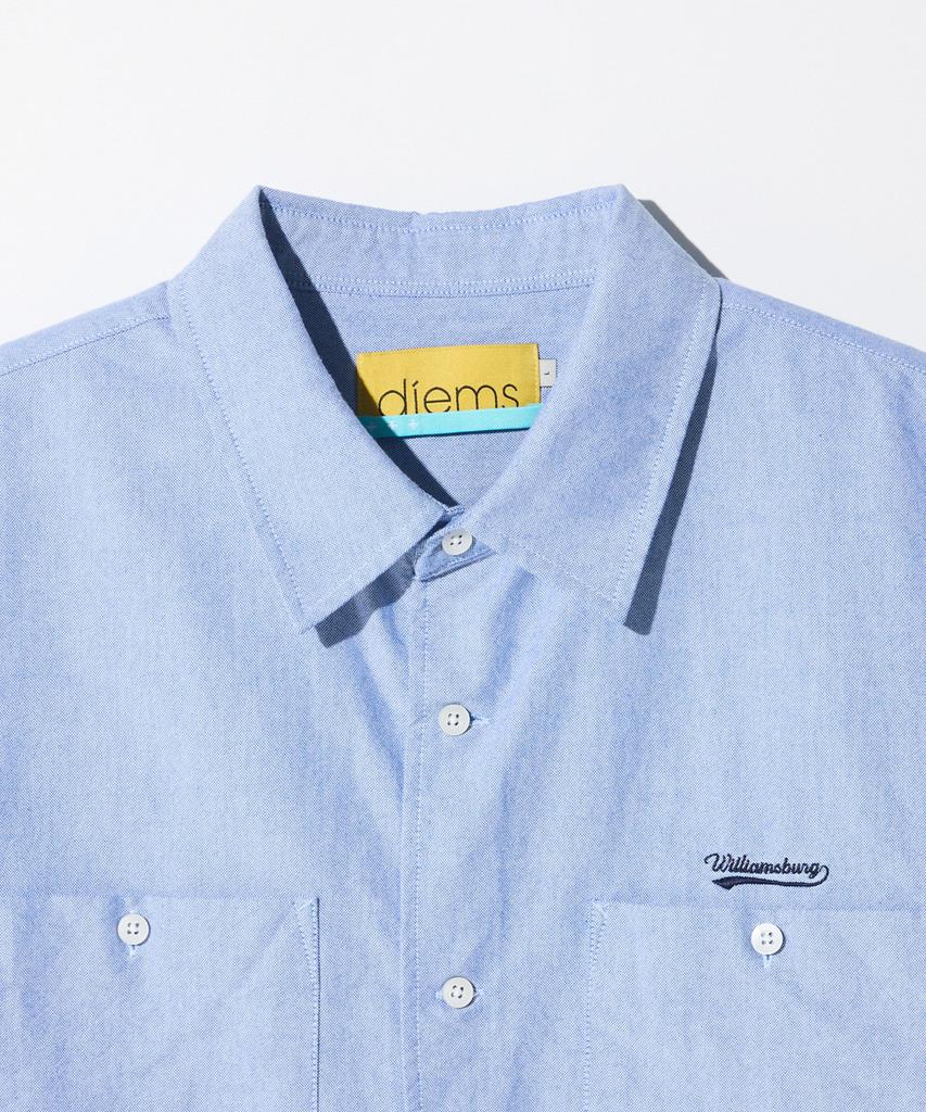 STCO Diems Double Pocket Embroidered Accent Oxford Short Sleeve Shirt_Blue (Oversized)_Ldswb05Osl