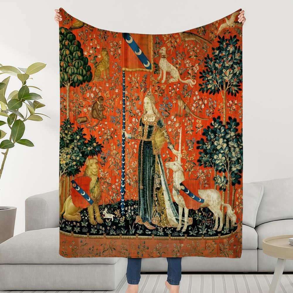 Maiden Unicorn Blanket Throw Super Cosy Plush Living And Room Sofa Couch Childish Medieval Birthday Gifts