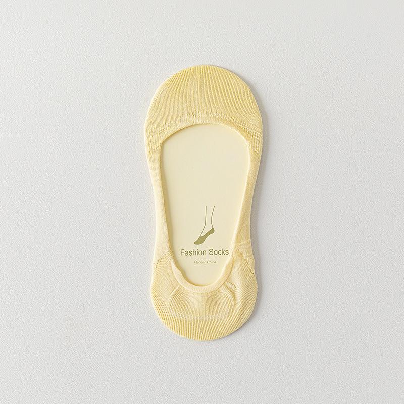 Female Summer Thin Cotton Non Slip and Odor Proof Shallow Mouth Invisible Heel Socks
