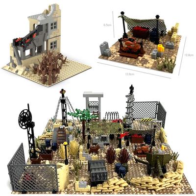 MOC Army Military Scene Command Battalion Base Model Building Blocks War Series Cannon/Sentry/Trench Assembled Bricks Toys Gifts