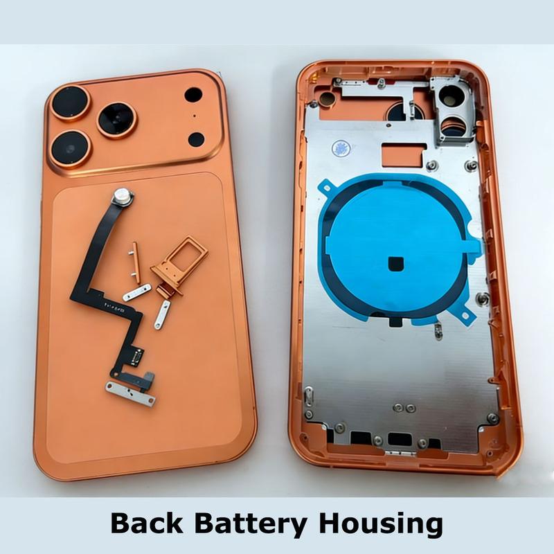 Full Assemble Titanium Flat Diy Housing for Iphone Xr To 17 Pro Xr Chassis Convert To Shiny 17 Pro Xr Like 17 Pro Backshell Kit