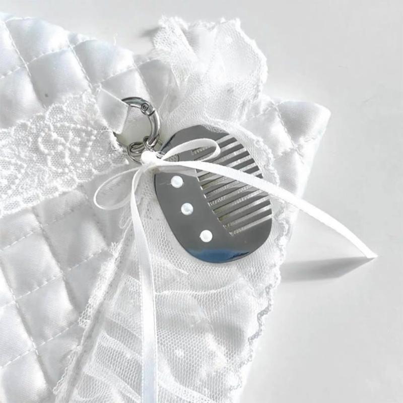 Bowknot Comb Accessory Keychain For Styling And Bag Charm Portable Keyring Decoration Handbag Accessory