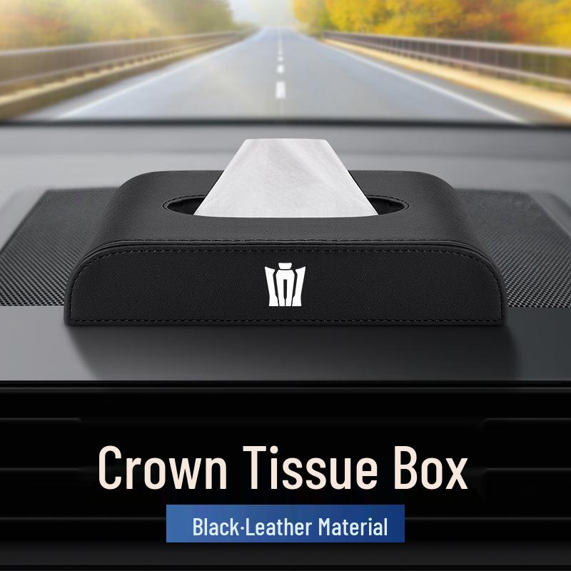 

Crown Lu Fang Car Leather Tissue Box for Interiors