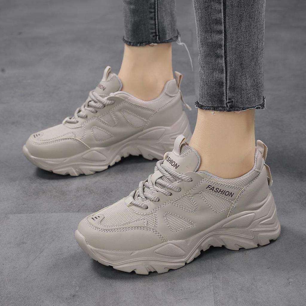 Women's 2025 Fashionable Versatile Running Shoes - Thick Sole Casual Sports Sneakers for Spring/Autumn