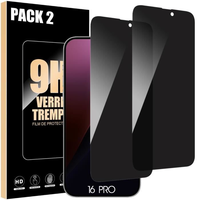 Protecteur d'écran - Verre Trempé - pour iPhone 16 Pro - Anti-Espion - Ultra Fin - Résistant aux Rayures