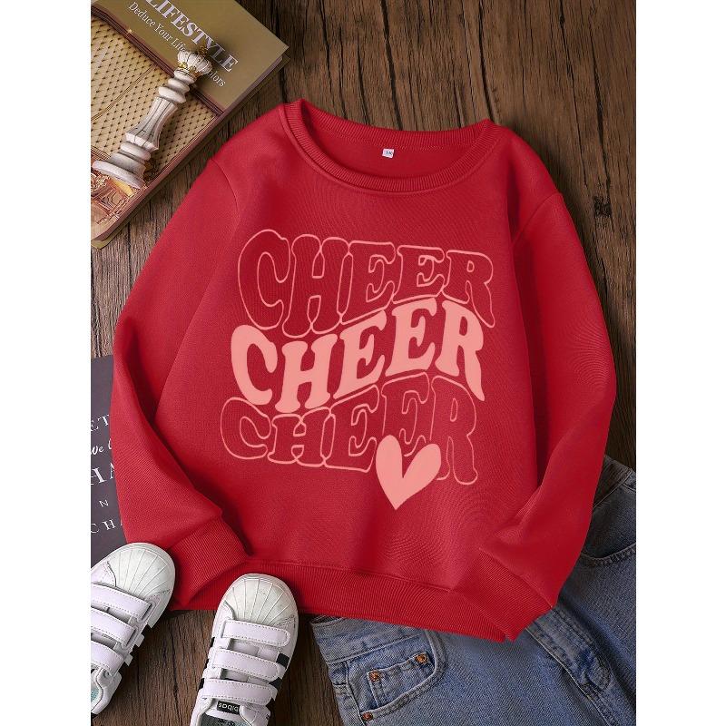 Kids Sweatshirt Stylish Round-Neck Sweatshirt, Casual Print Top, Kids Fashion Casual Wear 110 красный