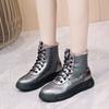 Fashion Lace-up Chunky Ladies Shoes Winter Fleece-lined Non Slip Women's Snow Boots Plush Warm Chic and Elegant Work Waterproof Booties