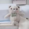 Tie Bow Grid Teddy Bear Plush Toy  Soft Fill Doll Backpack Keychain Holiday Gift