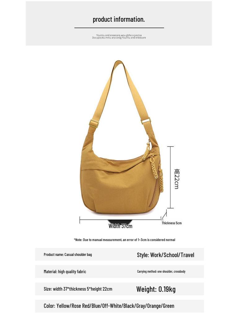 2024 Japanese Minimalist Large Capacity Crossbody Bag for Women - Versatile Student & Shoulder Canvas Dumpling Bag