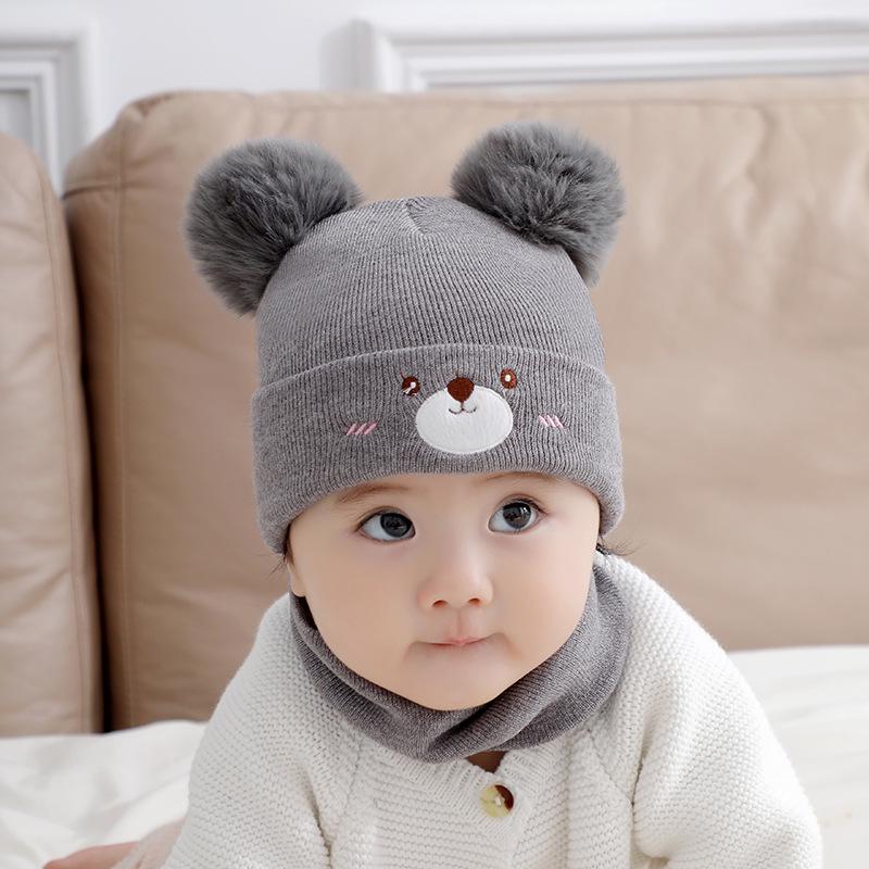 Infants' Cute Wool Knit Hat for Autumn/Winter (0-3 Years)