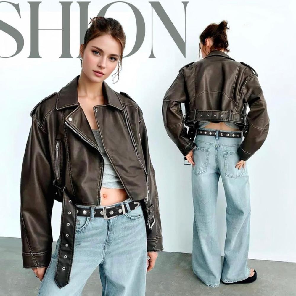 Vintage PU Leather Waistband Y2k Jeans Belt Fashion Punk Rivet Belts