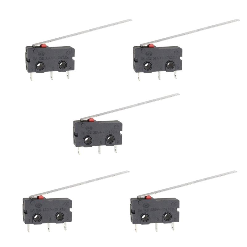 Limit Control Microswitch Assembly, KW11 KW12 Contact Button Unit with Black Housing and 5A 125V 250V Rating Body