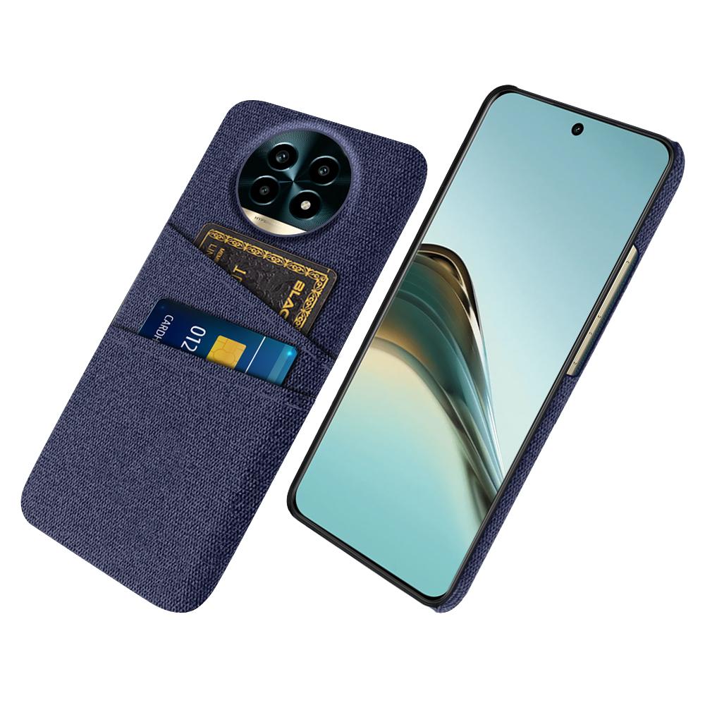 

Для Realme 13 Pro 5G (Глобальний)/13 Pro+ 5G (Глобальний) Чохол Тканина+Твердий ПК Чохол для телефону з подвійними слотами для карток Blue