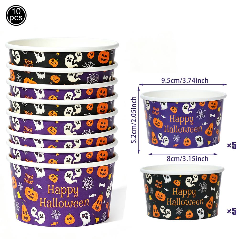 Halloween Kürbis Geist Papier Snack Dessert Becher Schüssel Geschirr für Halloween Motto Party Dekoration Zubehör
