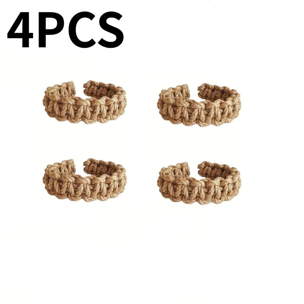 8PCS Handwoven Curtain Tiebacks Nordic Style Linen Rope Twisted Hemp Rope Curtain Clips Boho Rustic Curtain Holdbacks Home Decor