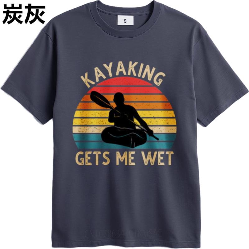Breathable For Unisex Oneck Tshirt Graphic Kayaking Gets Me Wet Sunset Silhouette Stylish Unisex Teeshirt Lightweight Tee