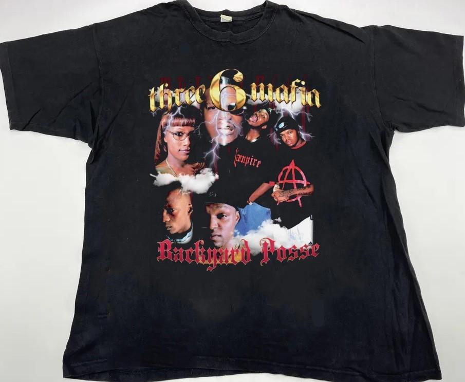 Three 6 Mafia vintage black short sleeve t-shirt QT6862 L