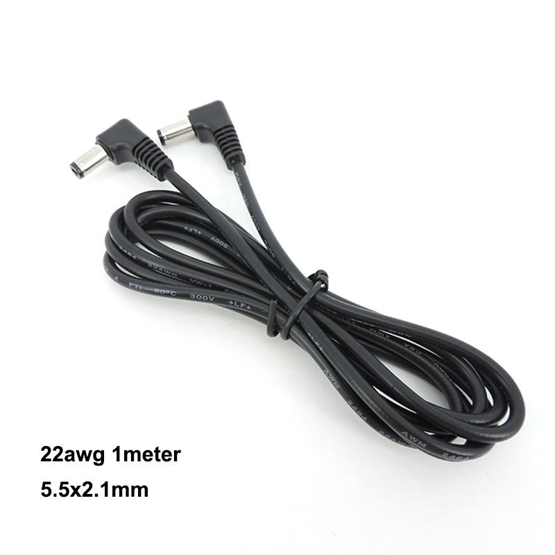 

0.3m 1m 2m DC male to male Power Plug L-shaped 5.5X2.1mm 5.5*2.1 male 90 Right Angle Jack extend Cord Connector Cable 22AWG 3A 0.3M