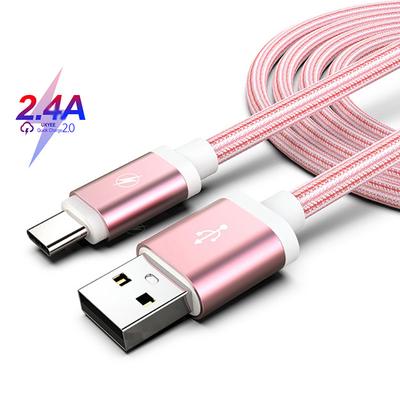 Cavo di tipo C a ricarica rapida in nylon intrecciato USB C per Samsung S8 S9 S10 Plus per Xiaomi Redmi Note 7 8 Pro