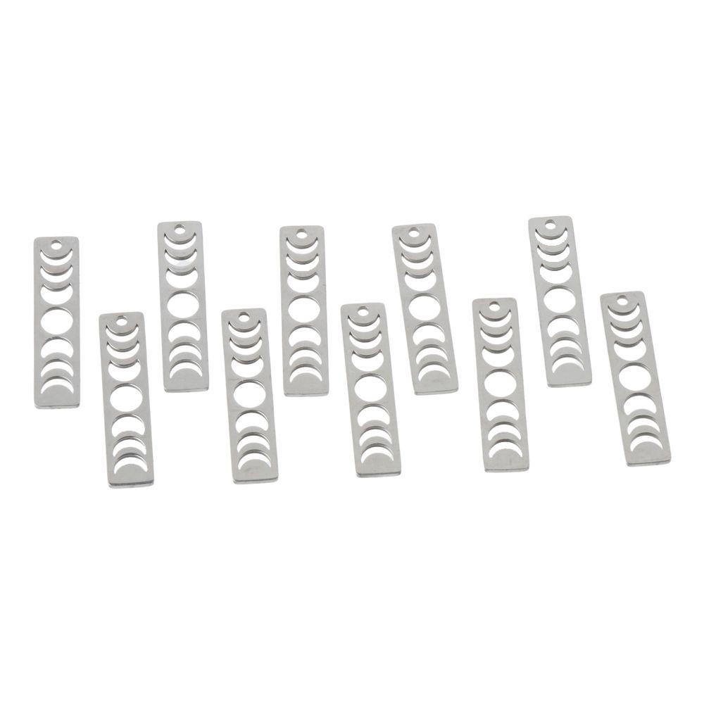 10pcs Stainless Steel Moon Phase Bar Pendants Rectangle Lasting Plated Charm  Handmade Crafts Lovers