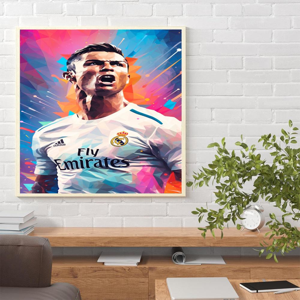 Cristiano Ronaldo 5D Diamond Painting Round Diamond Rhinestones Mosaic Diamond Embroidery Wall Paintings Rhinestones Gift Frameless