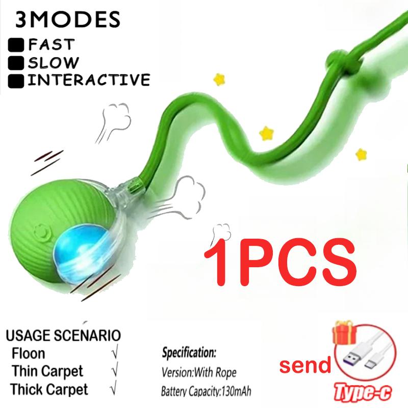 Interactive Toy for Cats Toy Automatic Rolling Ball Cat Accessories Rolling Ball Magic Ball Toys for Cat Training Imitate Mouse